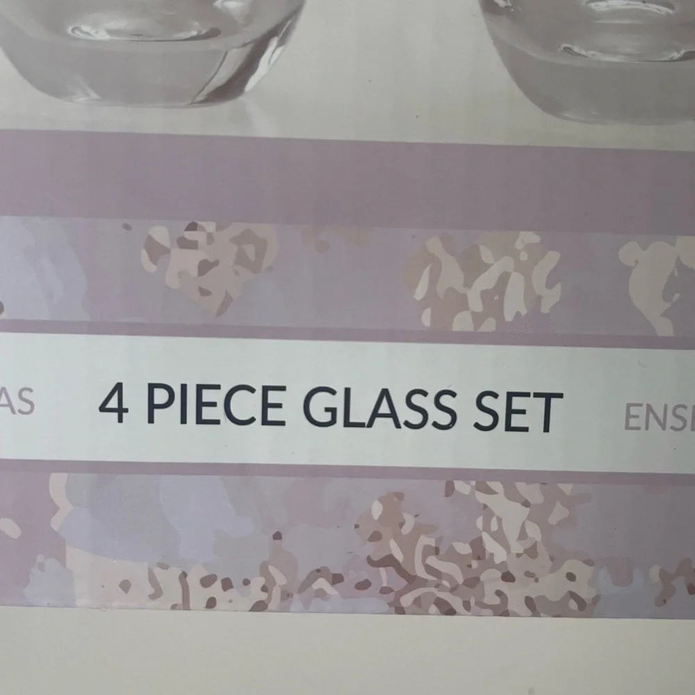 4 Piece Glass Set with Fun Text